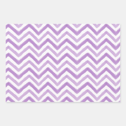 Aquarellfarbe Rosa und Lila Popsität Zickzack Geschenkpapier Set (Vorderseite 3)