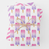 Aquarellfarbe Rosa und Lila Popsität Zickzack Geschenkpapier Set (Beispiel)