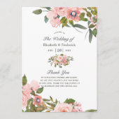 Aquarellfarbe Rosa und Rose Gold Rose Hochzeit Programm (Vorderseite)