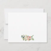 Aquarellfarbe Rosa Weißes Blumengold Personalisier Mitteilungskarte (Rückseite)