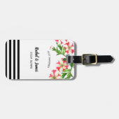 Aquarellfarbe Rosa Weißes Petunias Blumenbild Gepäckanhänger (Vorderseite horizontal)