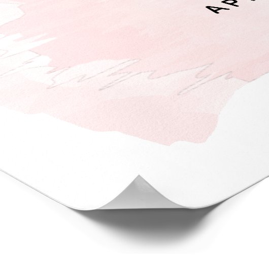 Aquarellfarbe Rosa x Gold Bat Mitzvah Begrüßungsze Poster (Ecke)