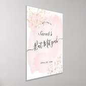 Aquarellfarbe Rosa x Gold Bat Mitzvah Willkommen Foliendrucke (Ablage )