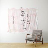 Aquarellfarbe Rosa x Gold Bat Mitzvah Willkommen Wandteppich (Beispiel (Horizontal))