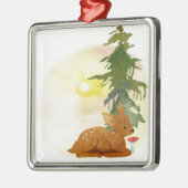 Aquarellfarbe Silbernes Ornament (Links)