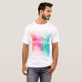 Aquarellfarbe Spritzer Geometrisch T-Shirt (Vorne ganz)