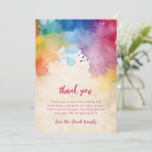 Aquarellfarbe spritzt Babydusche danke (Stehend Vorderseite)
