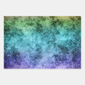 Aquarellfarbe Textur Rosa Türkisfarben Regenbogen Geschenkpapier Set (Vorderseite 3)