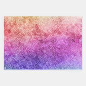 Aquarellfarbe Textur Rosa Türkisfarben Regenbogen Geschenkpapier Set (Vorderseite 2)