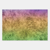 Aquarellfarbe Texturblau grüner Regenbogen Geschenkpapier Set (Vorderseite 3)