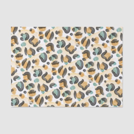 Aquarellfarbe Tierleopard Seidenpapier (Vorderseite)
