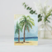 Aquarellfarbe tropische Kokospalme Postkarte (Stehend Vorderseite)
