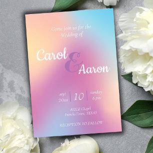 Aquarellfarbe und lila Hochzeit Flyer