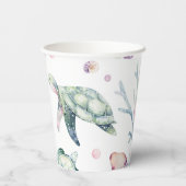 Aquarellfarbe unter dem Meerespapier Pappbecher (Rückseite)