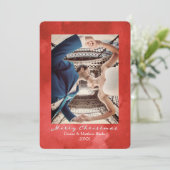 Aquarellfarbe Valiant Poppy. Elegante Weihnachtska Einladung (Stehend Vorderseite)