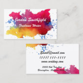 Aquarellfarbe Visitenkarte (Vorne/Hinten)