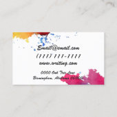 Aquarellfarbe Visitenkarte (Rückseite)