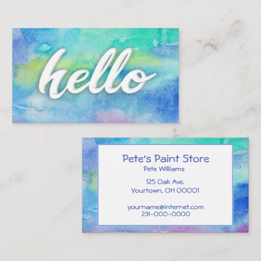 Aquarellfarbe Visitenkarte (Vorne/Hinten)