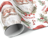 Aquarellfarbe Weihnachtsname Weihnachtsweihnachtsb Geschenkpapier (Rolleneckpunkt)