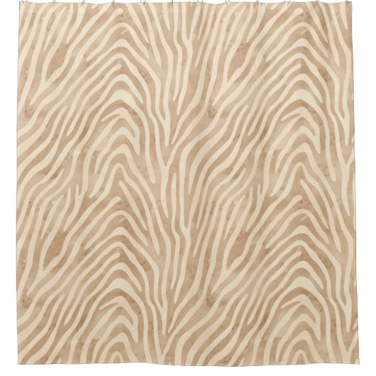 Aquarellfarbe Zebra Print Duschvorhang (Vorderseite)