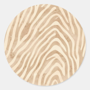 Aquarellfarbe Zebra Print Runder Aufkleber