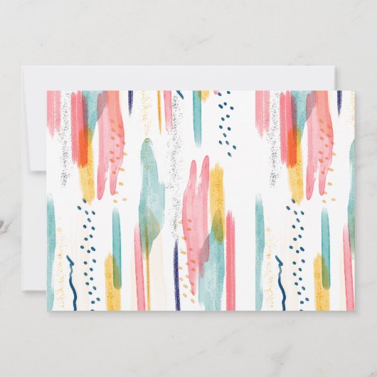 Aquarellfarben Abstrakt Save the Date Einladung (Rückseite)