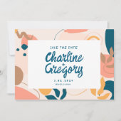 Aquarellfarben Abstrakt Save the Date Einladung (Vorderseite)