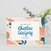 Aquarellfarben Abstrakt Save the Date Einladung (Stehend Vorderseite)