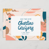 Aquarellfarben Abstrakt Save the Date Einladung (Vorne/Hinten)