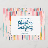 Aquarellfarben Abstrakt Save the Date Einladung (Vorne/Hinten)