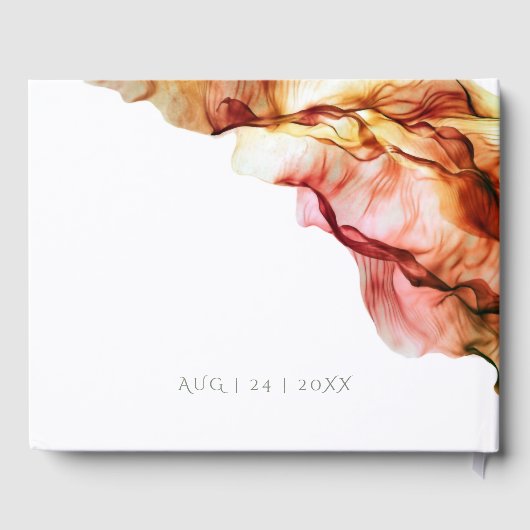 Aquarellfarben Abstrakt Tinte Herbstfarben Gästebuch (Rückseite)