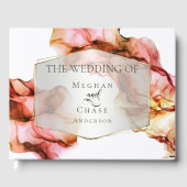 Aquarellfarben Abstrakt Tinte Herbstfarben Gästebuch (Vorderseite)