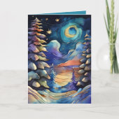 Aquarellfarben Abstrakt Winter Szene Weihnachten (Vorderseite)