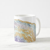 *~* Aquarellfarben Agate Geode Gold Glitzer Rock Kaffeetasse (VorderseiteRechts)