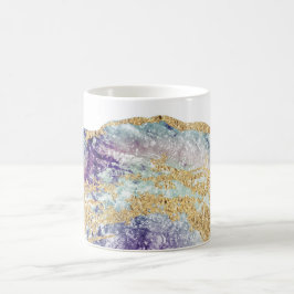 *~* Aquarellfarben Agate Geode Gold Glitzer Rock Kaffeetasse