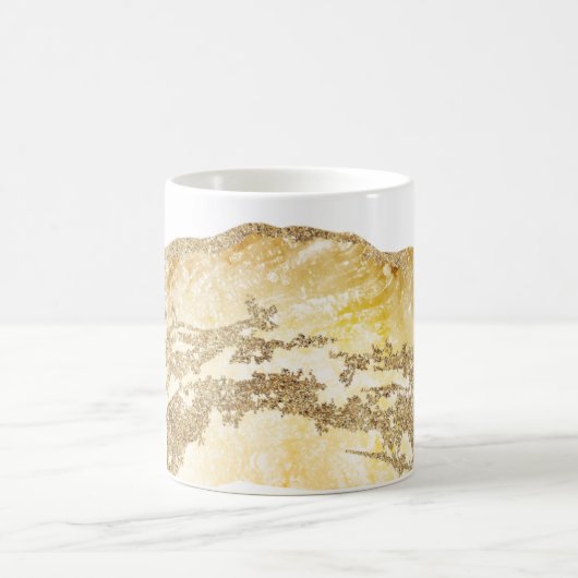 *~* Aquarellfarben Agate Geode Gold Glitzer Rock Kaffeetasse (Mittel)