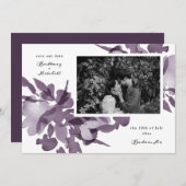 Aquarellfarben-Amethyst-Foto Save the Date Lan Einladung (Vorne/Hinten)