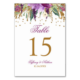 Aquarellfarben-Amethyst-Tischnummer Tischnummer