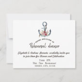 Aquarellfarben Anchor Blume Probe Abendessen Einladung (Vorderseite)