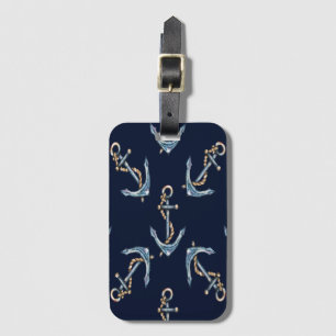 Aquarellfarben Anchors Navy Blue Gepäckanhänger