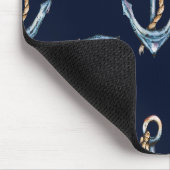 Aquarellfarben Anchors Navy Blue Mousepad (Ecke)