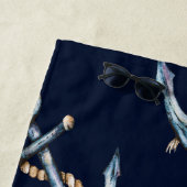 Aquarellfarben Anchors Navy Blue Strandtuch (Beispiel)