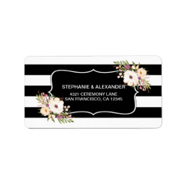 Aquarellfarben Anemone Blooms Address Labe Adressaufkleber