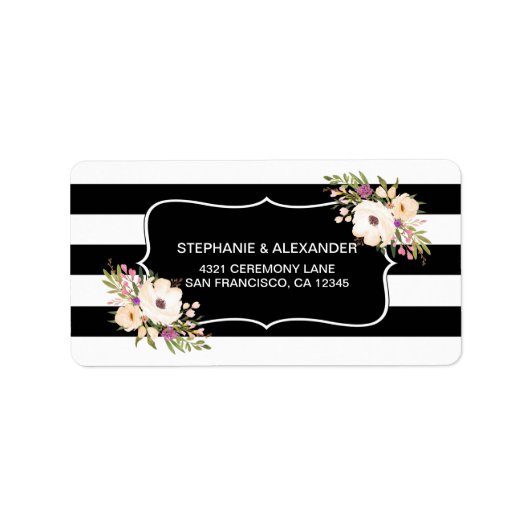 Aquarellfarben Anemone Blooms Address Labe Adressaufkleber (Vorne)