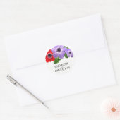 Aquarellfarben Anemone Gastgeschenk Hochzeit Runder Aufkleber (Umschlag)