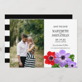 Aquarellfarben Anemone Save the Date Fotokarte (Vorne/Hinten)