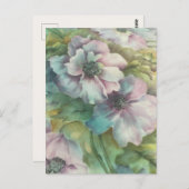 Aquarellfarben Anemonen Postkarte (Vorne/Hinten)