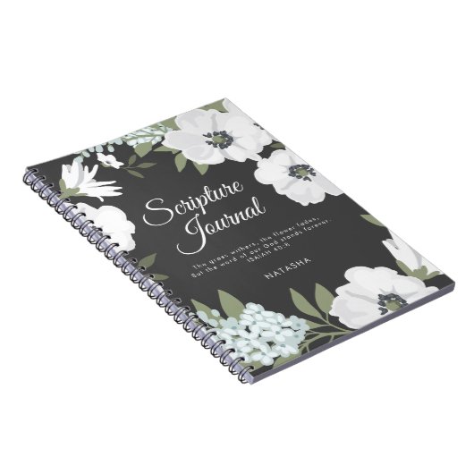 Aquarellfarben Anemones Personalisiert Scripting J Notizblock (Rechte Seite)