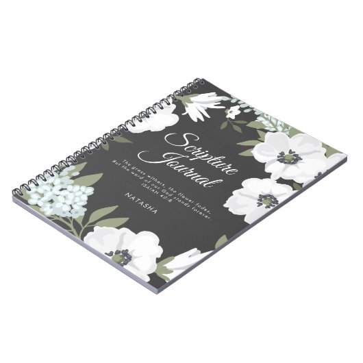 Aquarellfarben Anemones Personalisiert Scripting J Notizblock (Linke Seite)