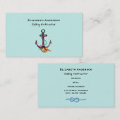 Aquarellfarben-Anker mit Seil und Muschel Visitenkarte (Vorne/Hinten)